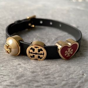 Tory Burch Leather Bracelet Black NWOT Adjustable